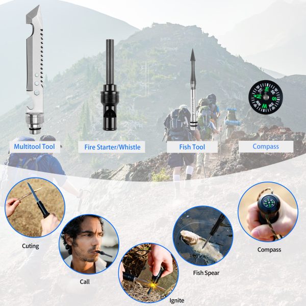 Trekking Poles, Collapsible Walking Stick - Hiking Portable Supplies While Hiking, Camping, Cross-Country - Image 4