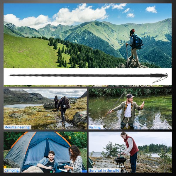 Trekking Poles, Collapsible Walking Stick - Hiking Portable Supplies While Hiking, Camping, Cross-Country - Image 7