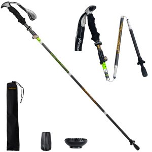 Mountain Tech Lightweight Aircraft-Grade Aluminum Trekking Poles with Extended Down Grip Plus Tip Kit