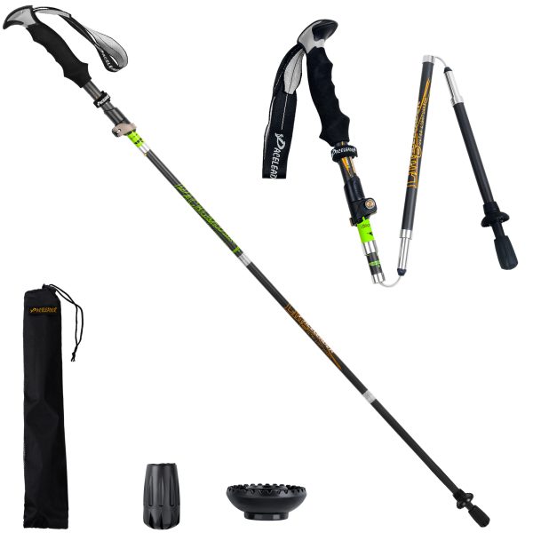 Mountain Tech Lightweight Aircraft-Grade Aluminum Trekking Poles with Extended Down Grip Plus Tip Kit