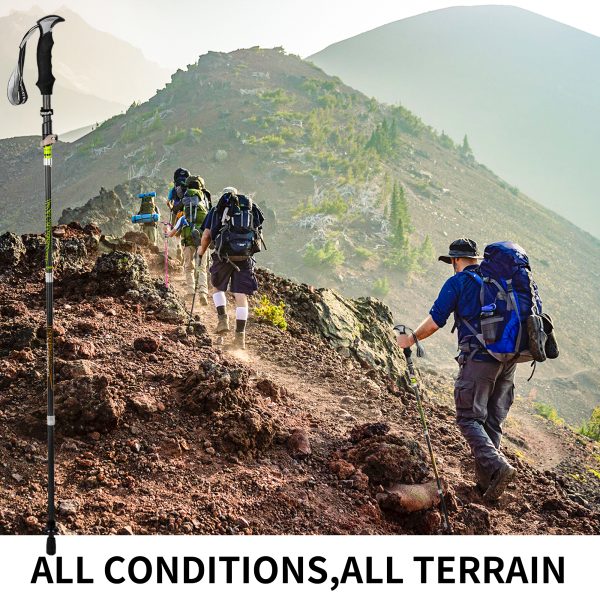 Mountain Tech Lightweight Aircraft-Grade Aluminum Trekking Poles with Extended Down Grip Plus Tip Kit - Image 7