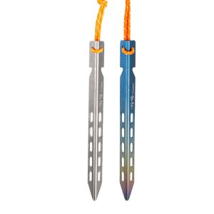 Pure Titanium V-Shape Tent Stakes / Pegs * 8 - Ultimate Strength for Sand, Snow & Rocky Ground - Tarp & Shelter Anchors​​