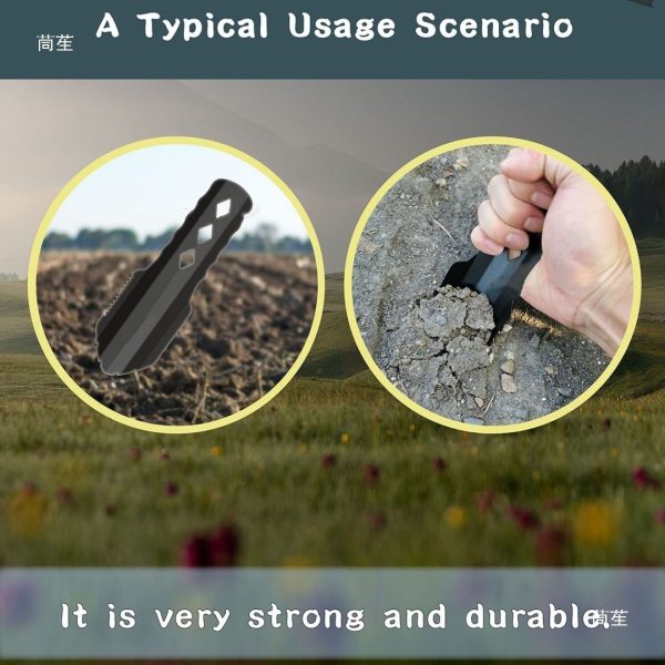 Ultralight Backpacking Trowel Aluminum Shovel Small Potty Multitool with Longer Handle Design Essential for Hiking, Camping and Survival Bags(Black 1 Pack) - Image 4