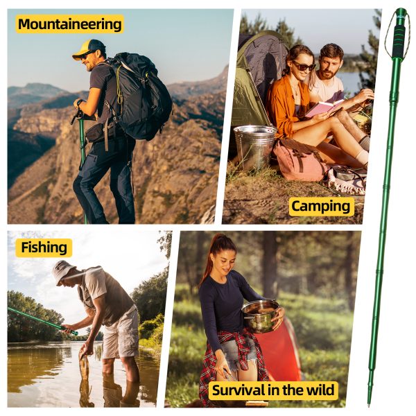 Outdoor Hiking Stick, Retractable Walking Stick, Hiking Portable Supplies While Hiking, Camping, Cross-Country (Hiker) - Image 4