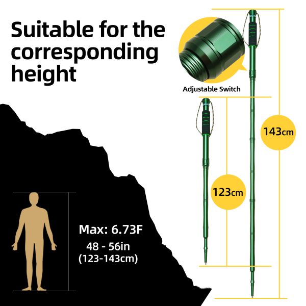 Outdoor Hiking Stick, Retractable Walking Stick, Hiking Portable Supplies While Hiking, Camping, Cross-Country (Hiker) - Image 3