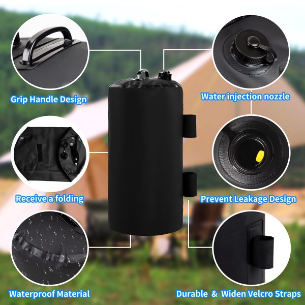 Canopy Water Weight Bag, 176 LBS Water Tent Weights Set of 4 Leg Weights for Pop Up Canopy, Canopies, Tent, Gazebo, Black - Image 2
