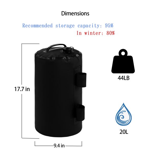 Canopy Water Weight Bag, 176 LBS Water Tent Weights Set of 4 Leg Weights for Pop Up Canopy, Canopies, Tent, Gazebo, Black - Image 4
